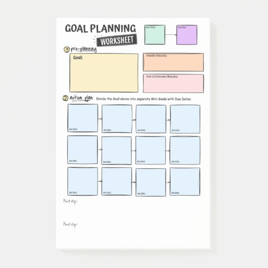 Post-it® Goal planning Post-It Notes (Devant)