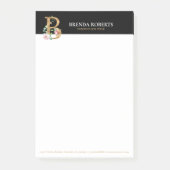 Post-it® Gold and flowers lettering monogram B (Devant)