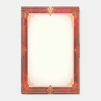 Post-it® Gold Art Deco Frame on Red