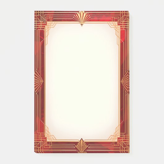 Post-it® Gold Art Deco Frame on Red (Devant)