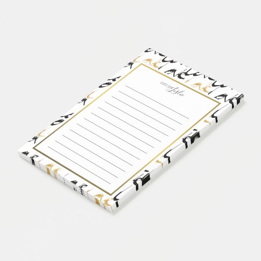 Post-it® Gold & Black LOVE Une Note Du Bloc-Notes (Incliné)