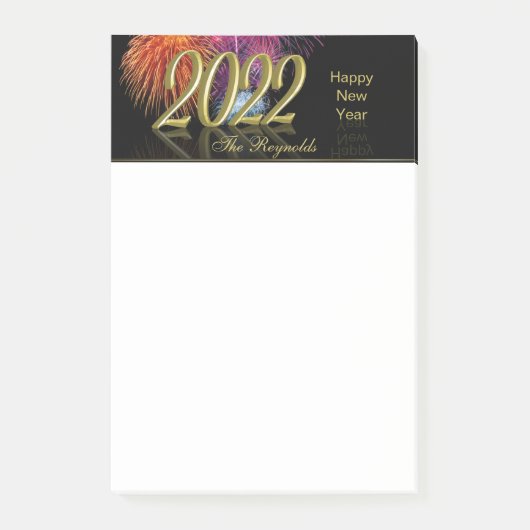 Post-it® Gold Bonne année 2022 Fireworks (Devant)