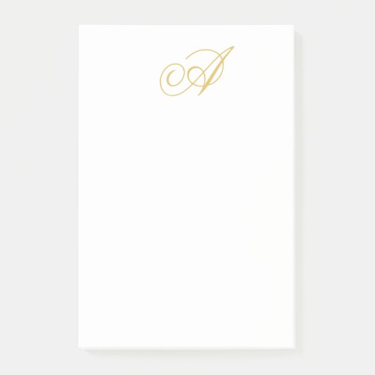 Post-it® Gold Color Monogram Professional Classical Initial (Devant)
