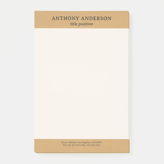 Post-it® Gold Faux Leather Texture Design (Devant)