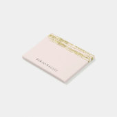 Post-it® Gold Faux Parties scintillant Blush Pink Stripes (Incliné)