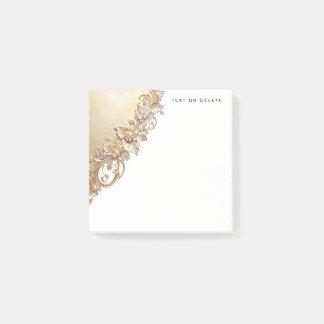 Post-it® Gold Floral Embellishments Post it Notes