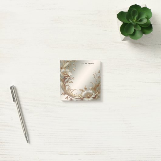 Post-it® Gold Floral Post it Notes (Bureau)