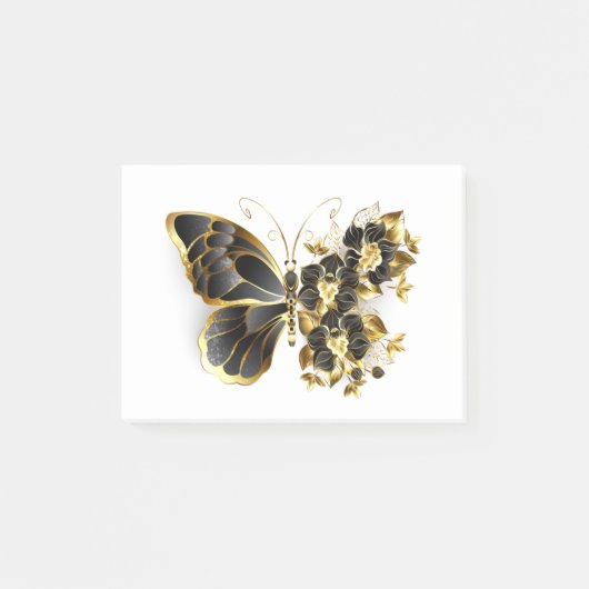 Post-it® Gold flower Butterfly with Black Orchid (Devant)