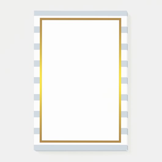 Post-it® Gold Foil Gris Gris Grille blanche (Devant)