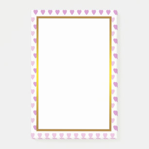 Post-it® Gold Foil Purple Motif de coeur d'amour