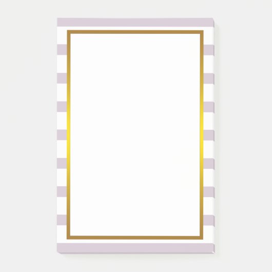 Post-it® Gold Foil rose Bleu blanc rayé (Devant)