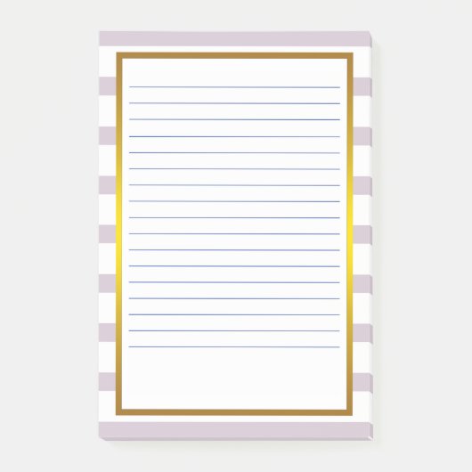 Post-it® Gold Foil Rose Bleu Bleu Lignes d'affaires (Devant)