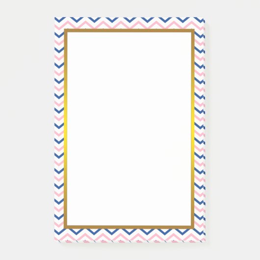 Post-it® Gold Foil rose Chevron Zigzag Motif (Devant)