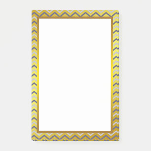 Post-it® Gold Foil Silver Grey Chevron Zigzag Motif