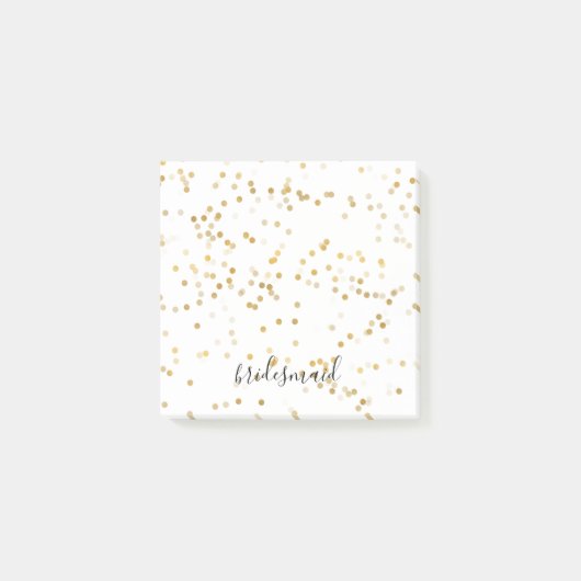 Post-it® Gold Glam Confetti Bridesmaid (Devant)