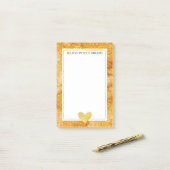 Post-it® Gold Glitz Heart (Sur un bureau)