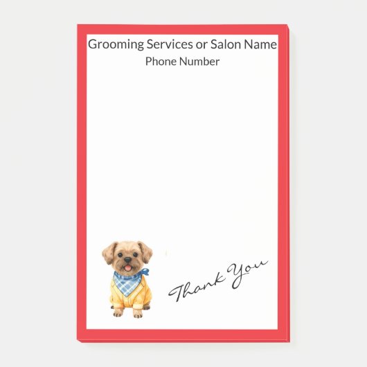 Post-it® Gold Grooming Dog Personalized Elegant Collection (Devant)