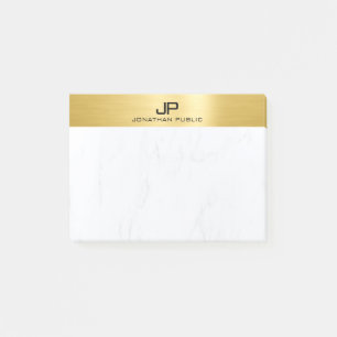 Post-it® Gold&Marble Moderne Simple Modèle monogramme