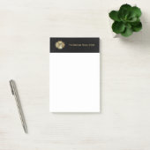 Post-it® Gold Monogram Black Leather Look Elegant (Bureau)