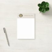 Post-it® Gold Monogram Creamy White Leather Look Elegant (Bureau)