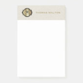 Post-it® Gold Monogram Creamy White Leather Look Elegant (Devant)
