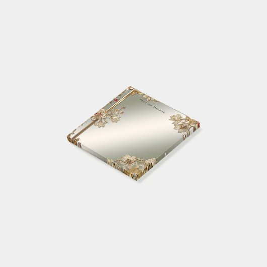 Post-it® Gold Ornate Floral Post it Notes (Incliné)