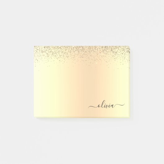 Post-it® Gold Parties scintillant Girly Luxe Moderne Monogr (Devant)