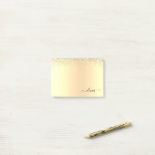 Post-it® Gold Parties scintillant Girly Luxe Moderne Monogr (Sur un bureau)