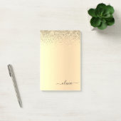 Post-it® Gold Parties scintillant Girly Luxe Moderne Monogr (Bureau)