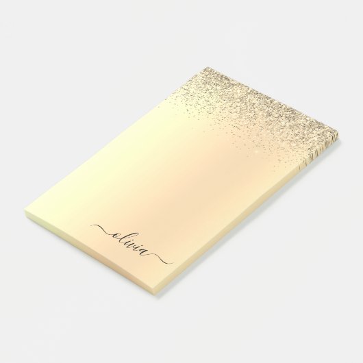 Post-it® Gold Parties scintillant Girly Luxe Moderne Monogr (Incliné)