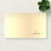 Post-it® Gold Parties scintillant Girly Luxe Moderne Monogr (Bureau)