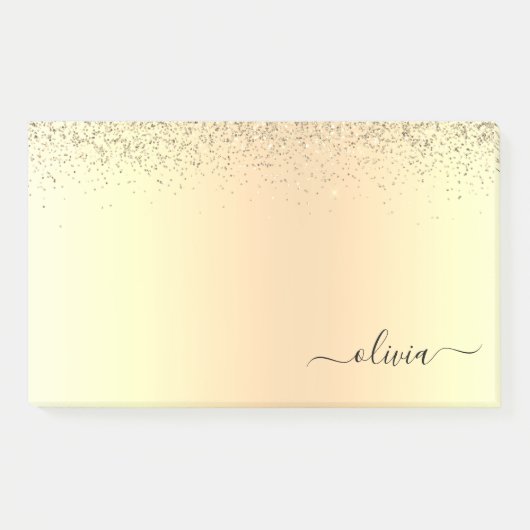 Post-it® Gold Parties scintillant Girly Luxe Moderne Monogr (Devant)