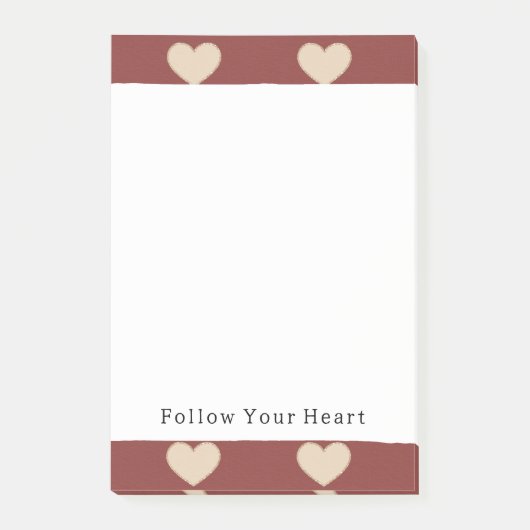 Post-it® Gold Red Cream Glitter Hearts Valentine's Day (Devant)