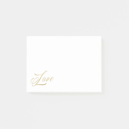 Post-it® Gold Sparkle Love Post-It Notes (Devant)