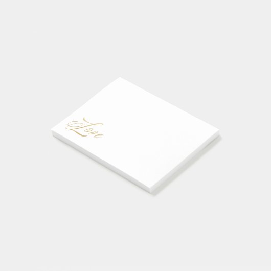 Post-it® Gold Sparkle Love Post-It Notes (Incliné)