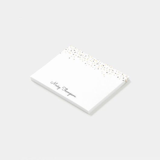 Post-it® Gold Stars Nom élégant du script (Incliné)