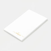 Post-it® Gold White Modern Script Girl Monogramme Nom (Incliné)