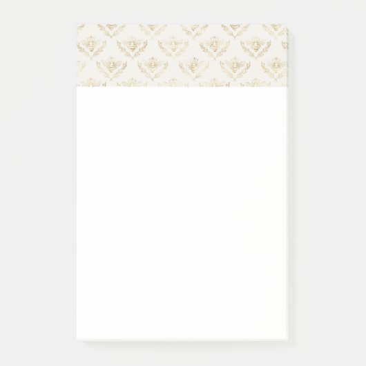 Post-it® Golden Bumble Bee avec un Motif de la Couronne (Devant)