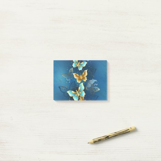 Post-it® Golden butterflies (Sur un bureau)