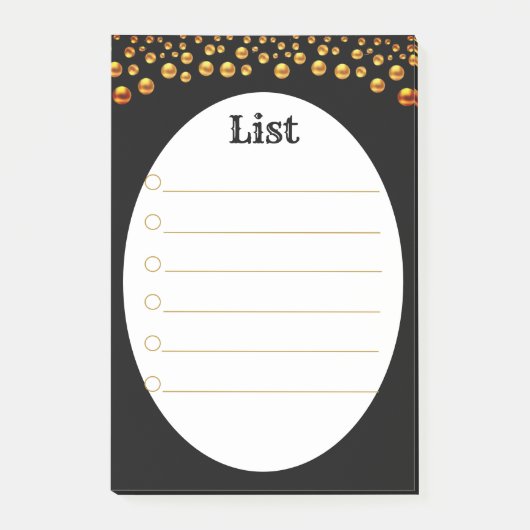 Post-it® Golden Confetti sur Black and White Post_It Notes (Devant)