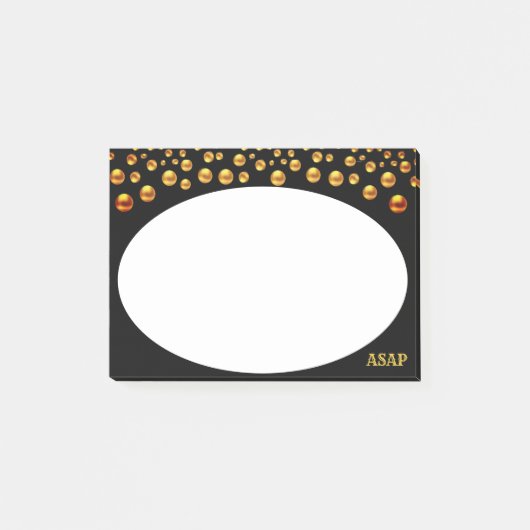 Post-it® Golden Confetti sur Black and White Post_It Notes (Devant)