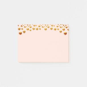 Post-it® Golden Confetti sur Coral Pink Post-It Notes