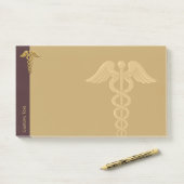 Post-it® Golden Double Snake Caduceus Notes (Sur un bureau)