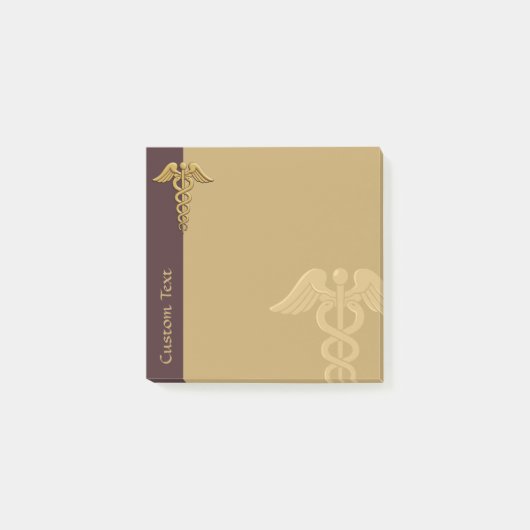 Post-it® Golden Double Snake Caduceus Post-it Notes (Devant)