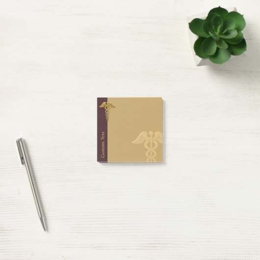 Post-it® Golden Double Snake Caduceus Post-it Notes (Bureau)