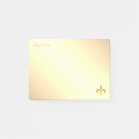 Post-it® Golden Fleur de Lis sur Golden Gradient (Devant)