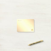 Post-it® Golden Fleur de Lis sur Golden Gradient (Sur un bureau)