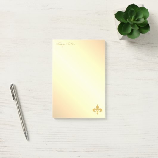 Post-it® Golden Fleur de Lis sur Golden Gradient Post-it No (Bureau)