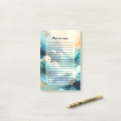 Post-it® Golden Ocean Flow Abstract Waves (Sur un bureau)