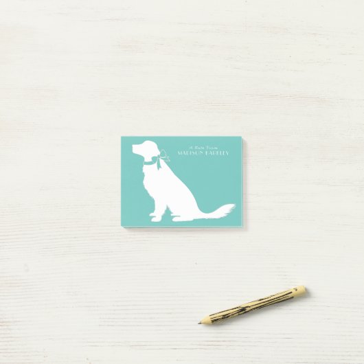 Post-it® Golden Retriever (Sur un bureau)